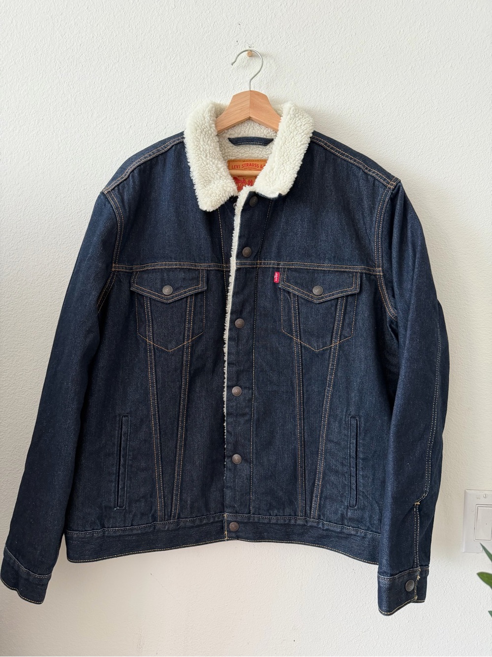 Levi's Navy Blue Denim Sherpa-Lined Jacket